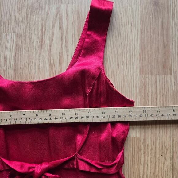 Rampage VTG 90s Y2K Red Satin Silky Bow Mini Dress 7 Coquette Feminine Romantic - Picture 9 of 11